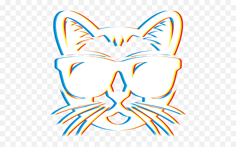 Psychedelic Cat Gift Psy Trance Music Trippy Retro 3d Effect Emoji,Music Video Emotions Trippy