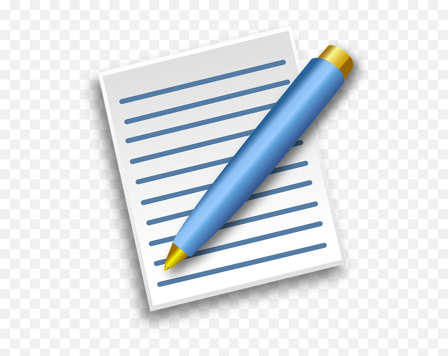 Free Photo Publish Pen Blue White Paper Author Writing - Max Emoji,Writing With Pencil Emoji