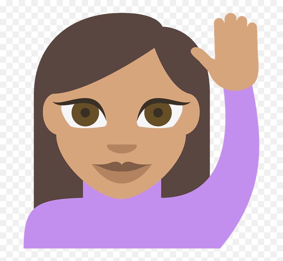 Person Raising Hand Emoji Clipart - Mujer Emoji Levantando La Mano Png,Person Raising Hand Emoji