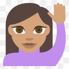 Person Raising Hand Emoji Clipart - Mujer Emoji Levantando La Mano Png,Person Raising Hand Emoji