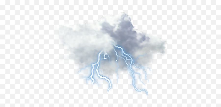 Cloud Thunder Rain Lighting Storm Sticker By Kalika - Lightning Emoji,Rainy Cloud Emoji