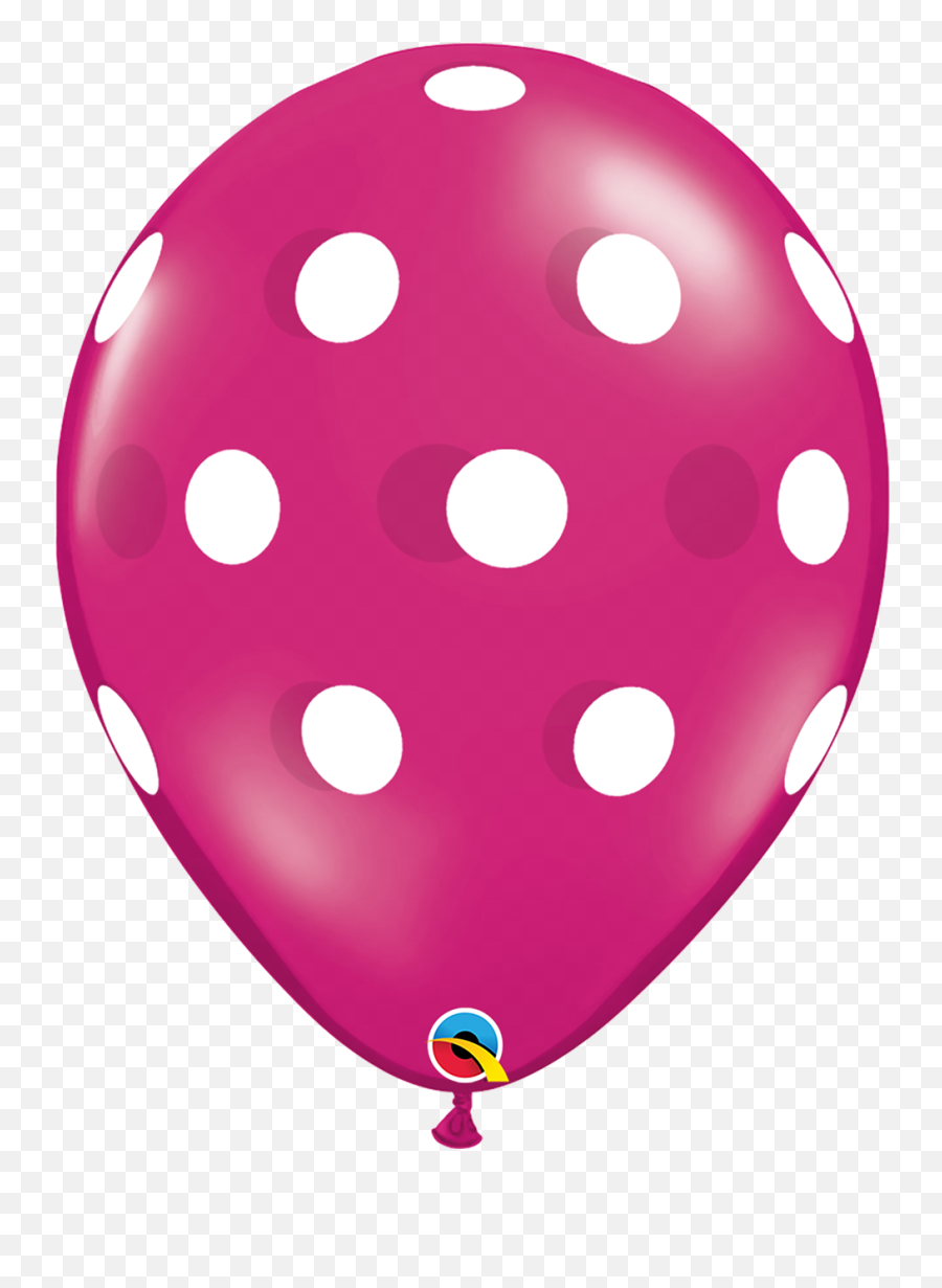 16q Assorted Dots Big Jewel With White Print50 Count - Red And White Polka Dot Balloons Emoji,Jewel Emoji