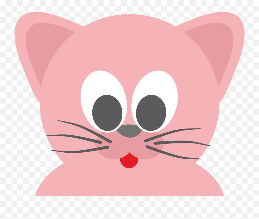 Pink Cat Face Clipart Emoji,Pink Cat Emoji