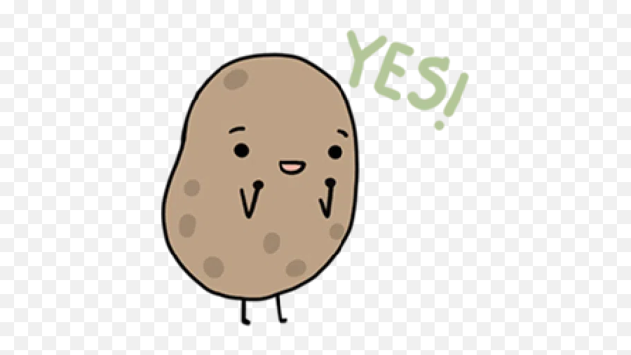 Kawaii Potato Whatsapp Stickers - Stickers Cloud Dot Emoji,Potato Emoji