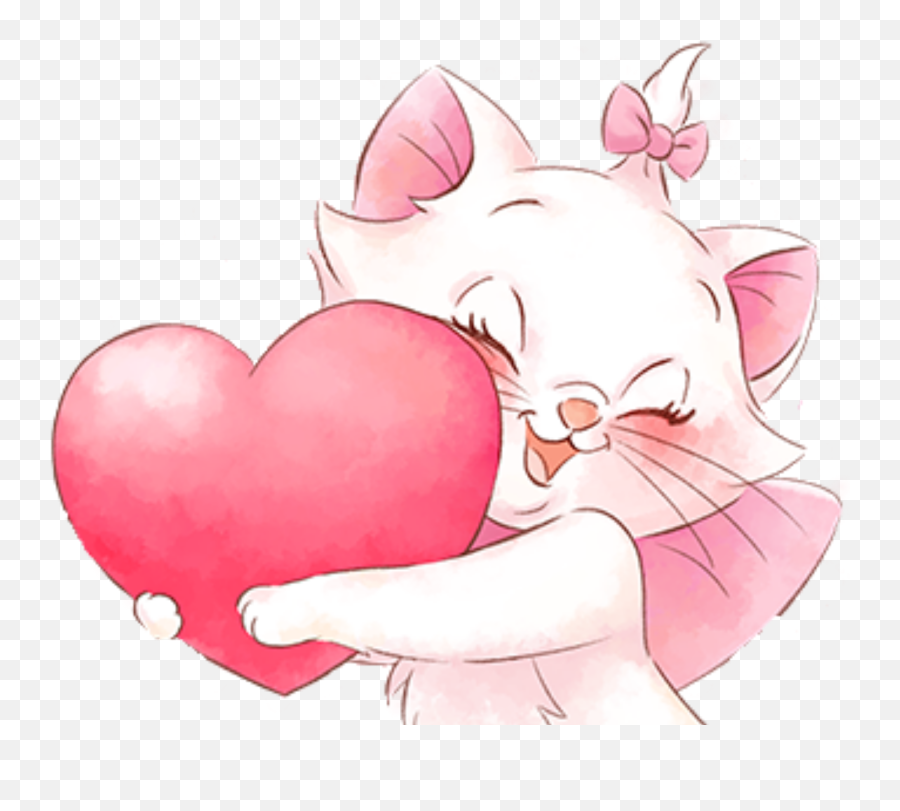 Marie Disney Girly Love Sticker - Disney Marie Cat Heart Emoji,Marie The Cat Emoji