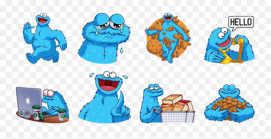 Cookie Monster Telegram Stickers U2014 2019 On Behance - Telegram Cookie Monster Emoji,Telegram Sticker Emotions