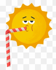 Weather Drinking Sticker By Mauro Gatti - Weather Transparent Sunny Gif Emoji,Snapchat Sheep Animal Emojis