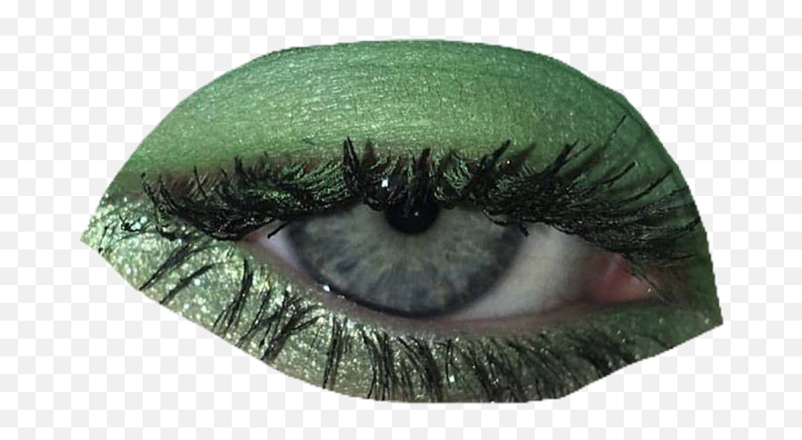 Eye Greem Eyeshadow Sticker - Aesthetic Green Eye Png Emoji,Greem Emoji