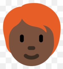 Dark Skin Tone Red Emoji - Happy,Slicked Back Hair Emoji