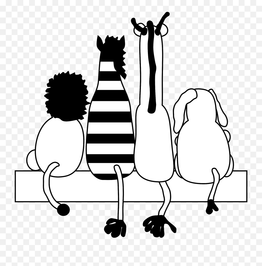 Black And White Animals - Lion Zebra Giraffe Elephant Animal Friends Clipart Emoji,Giraffe Emoticon