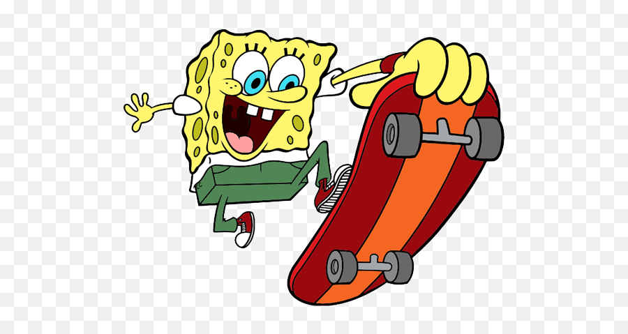 Spongebob Clip Art - Wikiclipart Spongebob On Skateboard Emoji,Spongebob Patrick Emoticon