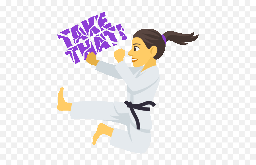 Take That Woman Power Sticker - Take That Woman Power Emoji,Animated Karate Kick Girl Emoticon