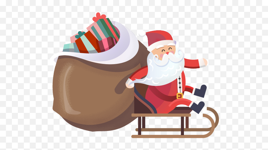 Xmas Sticker With Santa Rudolph Merry Christmas By Ramon Emoji,Winter Sledding Emoji