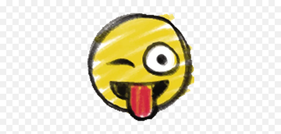 Pencil Drawing Smiley Pack Stickers For Telegram Emoji,Winking Tounge Out Emoji