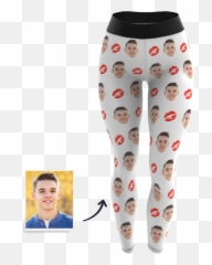 Womenu0027s Yoga Gym Pants Kiss Custom Face Leggings - For Women Emoji,Face And Pants Emoji
