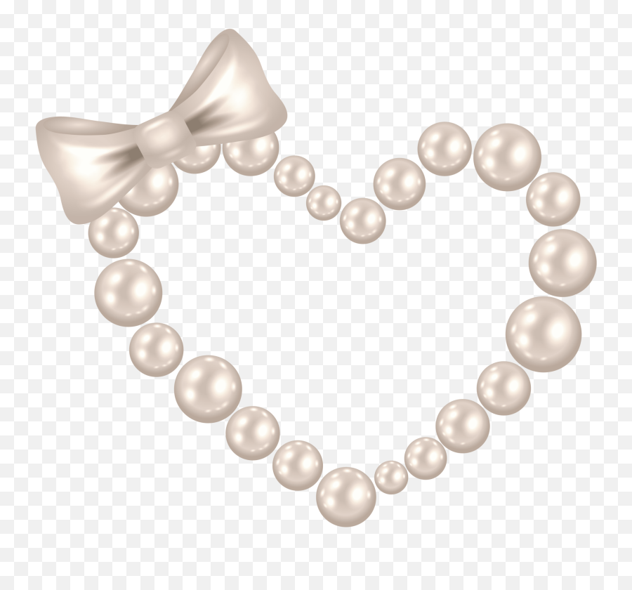 Pearl Heart With Bow Transparent Png Clip Art Image - Pearl Heart Emoji,Heart Bow Emoji