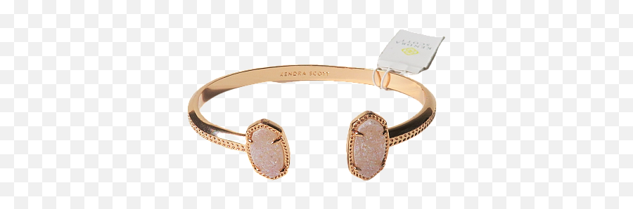New Kendra Scott Elton Rose Gold With Iridescent Drusy Cuff Bracelet - Solid Emoji,Emotions Bracelets