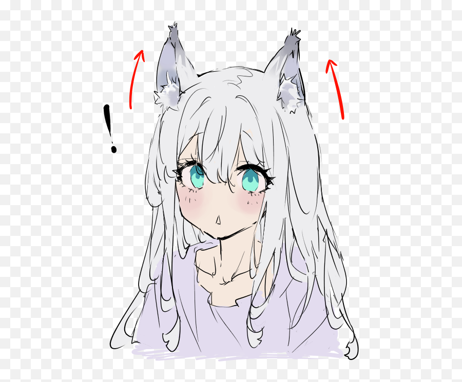 How To Draw Animal Ears Emoji,Wolf Ear Emotions