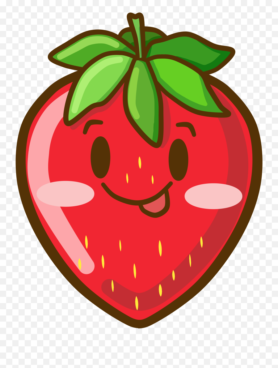 Dibujos Kawaii - Dibujo De Fresa Animada Emoji,Emojis De Fresas