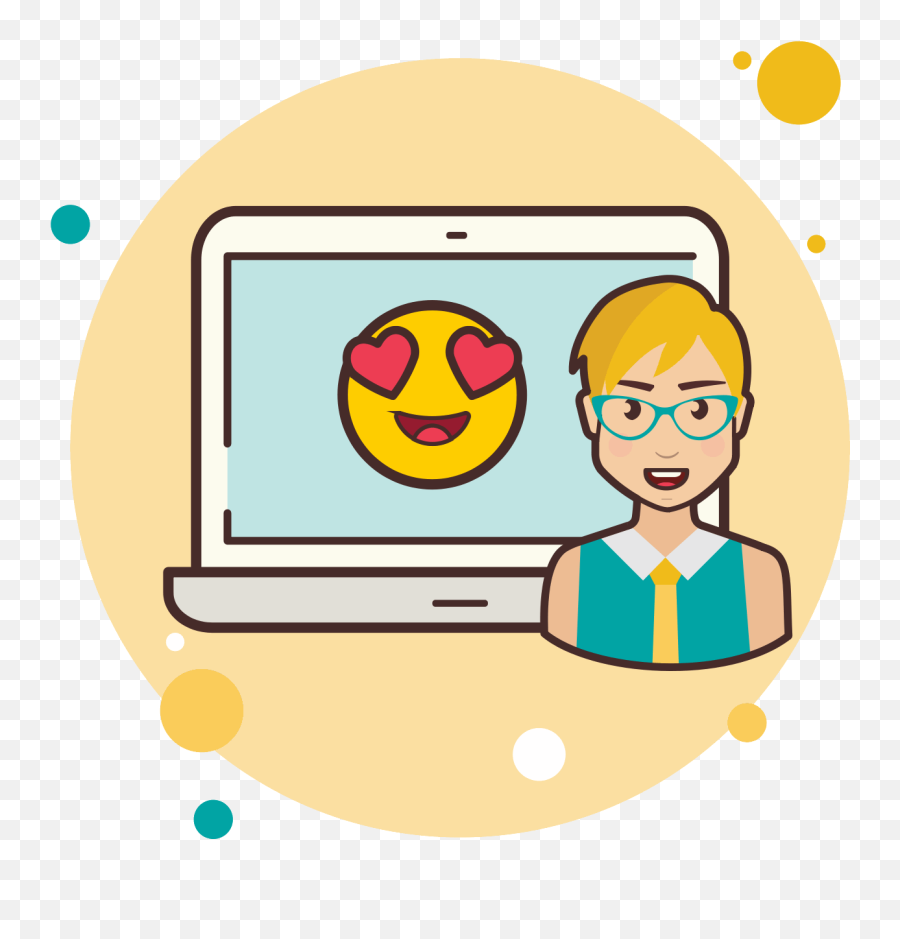 Laptop In Love Emoji Icon - Laptop Full Size Png Download Emoticon On Laptop,In Love Emoji