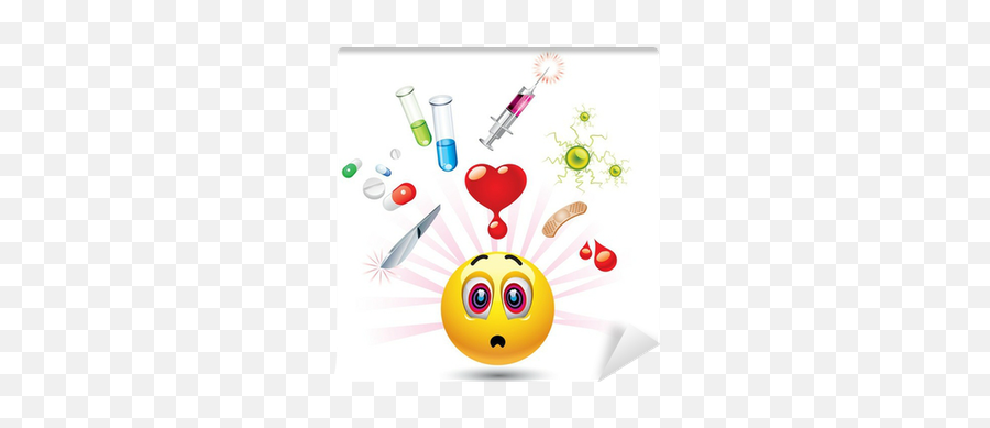 Papier Peint Smiley Balle Avec Différents Symboles De La Médecine U2022 Pixers - Nous Vivons Pour Changer Smiley Medecine Emoji,Avec Mes Meilleures Pensées.smile Emoticon