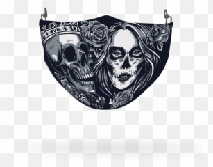 Custom Printed Face Coverings - For Adult Emoji,Skull Face Emoji