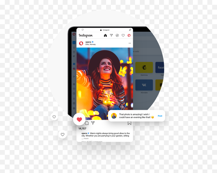 Instagram In Opera Post View And Message On Desktop Opera - Smartphone Emoji,Emoji Codes For Instgram