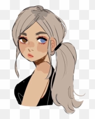 Rikkisgirl Girl Kawaii Sticker By Rikkisgirl - Pretty Girl With Ponytail Drawing Emoji,Ponytail Emoji Copy