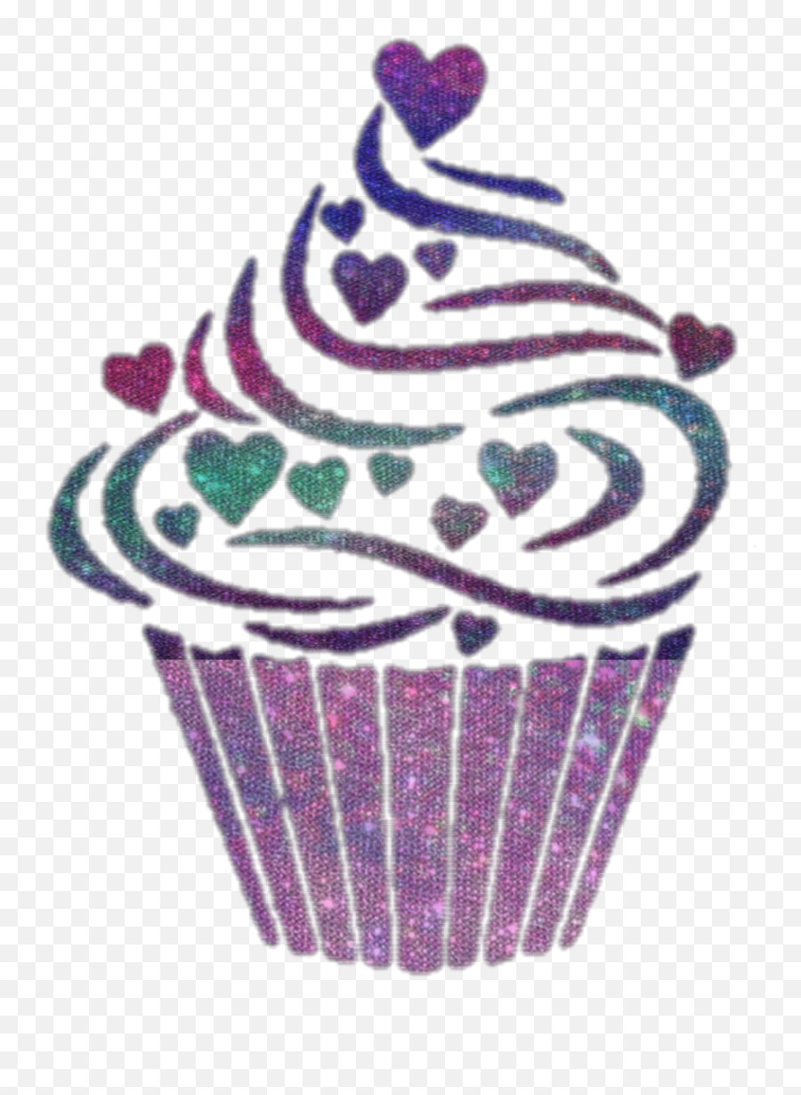 Cupcakes Bake Cute Cakes Galaxy Sticker By - Cupcake Silhouette Emoji,Cupcakes With Emoji