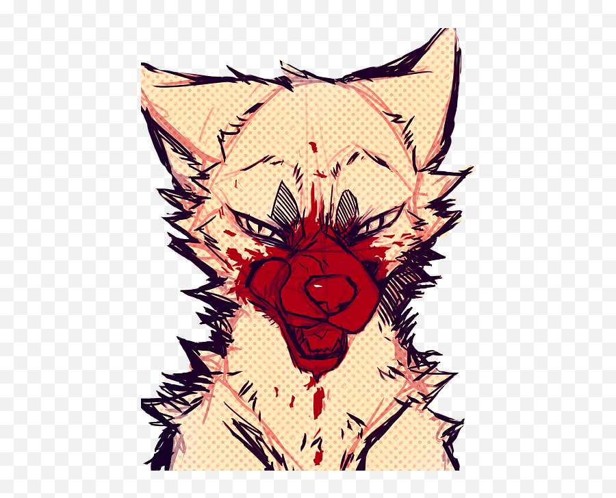 Wolf Tattoo Furry Blood Sticker By Eugenia Coony - Drawing Emoji,Furry Emojis Wolf Sad