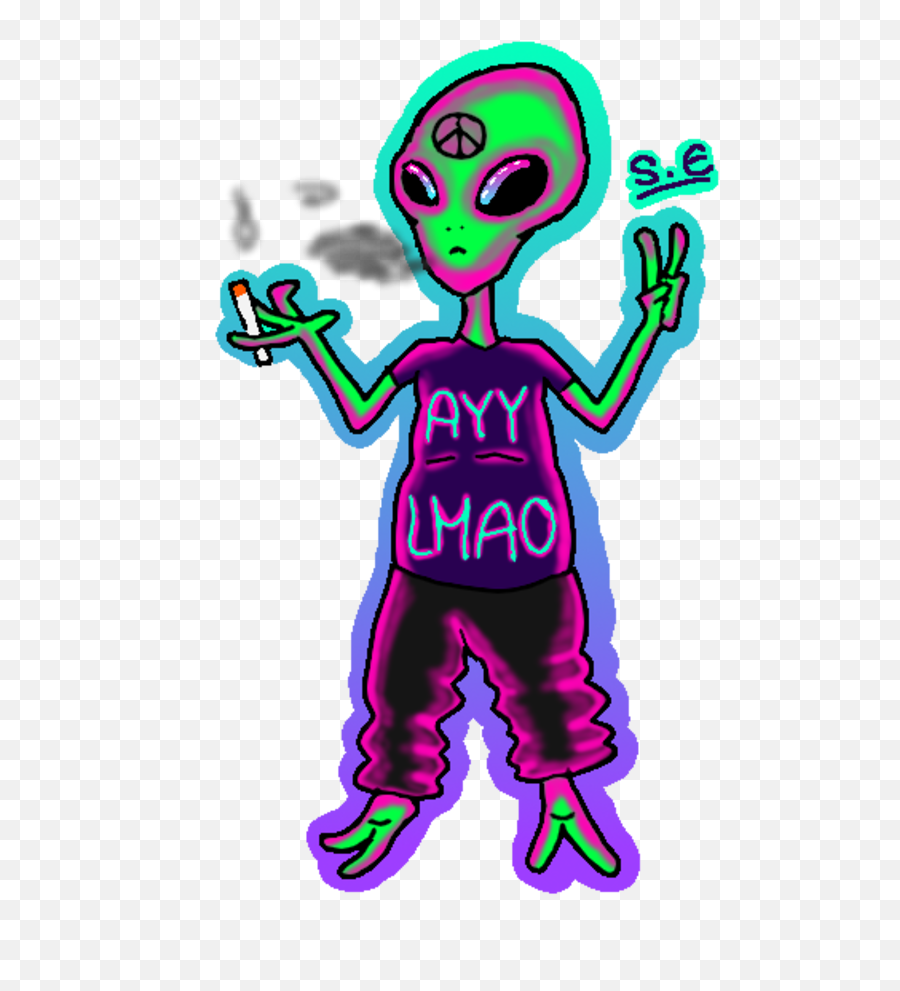 Og Alien - Ayy Lmao Alien Png Emoji,Ayy Lmao Alien Head Text Emoticon