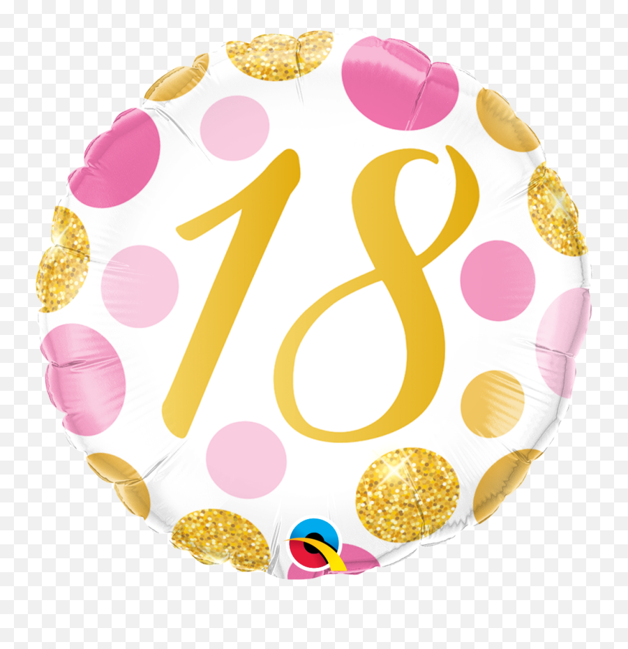 18th Pink U0026 Gold Dots Balloon - Globo Metalizado Redondo Baby Girl Emoji,Easter Island Heads Emoji