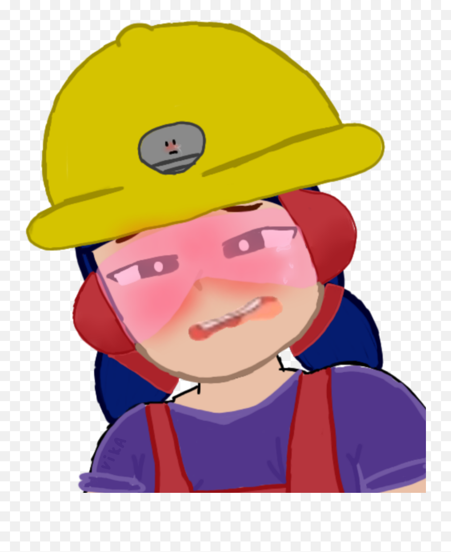 Jackie Brawlstars Cry Sticker By Itu0027s A Bibi - Tradesman Emoji,Hardhat Emoji