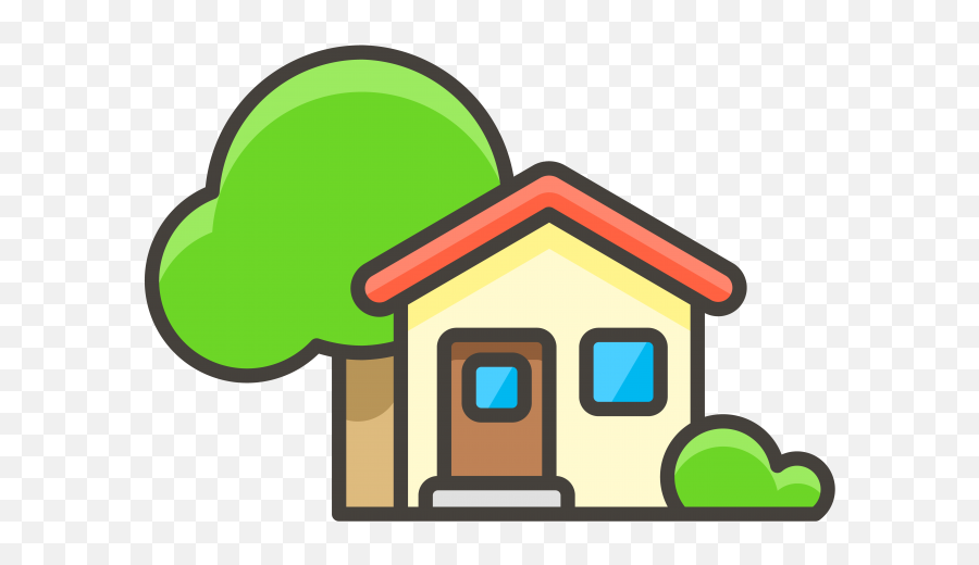 House Tree Icon Png Clipart - House Emoji Png Transparent,Apartment Emoji