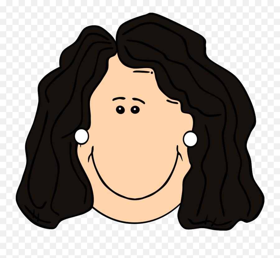 Smiley Clipart Hair Smiley Hair - Dark Hair Clipart Emoji,Brown Emoticons Lady