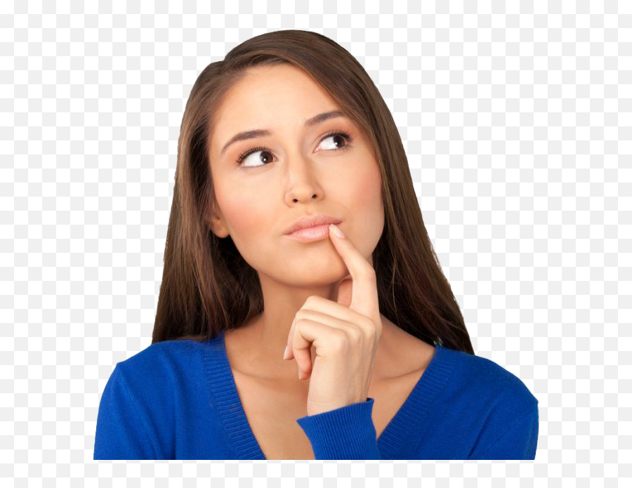 Thinking Woman Png Transparent Images - Woman Thinking Emoji,I Have The Emotions Of A Girl