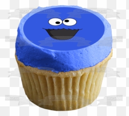 Sesame Street Cookie Monster Face Edible Cake Topper Image Abpid00283 - Avengers Endgame Logo Cake Emoji,Smiley Emoticon Baking Cookies