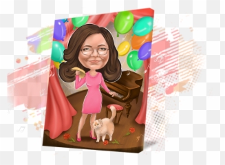Portrait By Photo On Canvas - Happy Emoji,Caricature Emotions