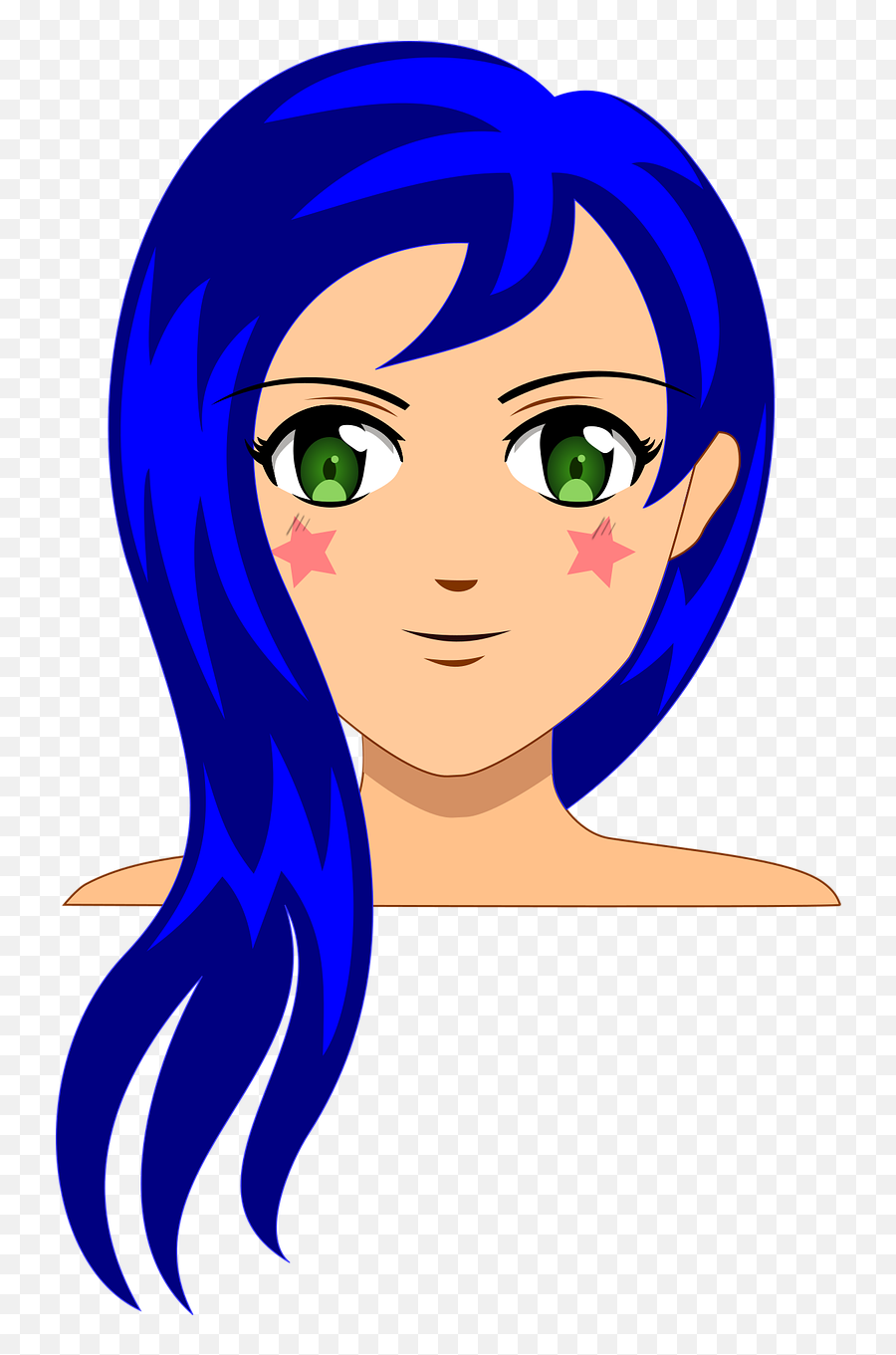Anime Little Girl Smile - Free Vector Graphic On Pixabay For Women Emoji,Emoticons Girls With Hair