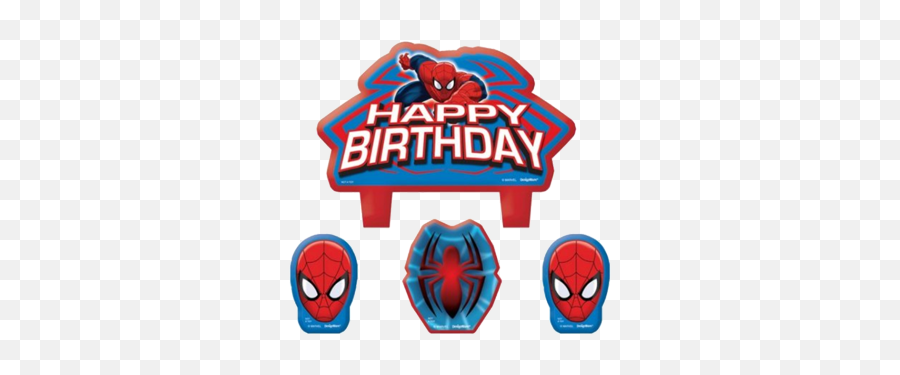 Spiderman Party Candles Pk4 - Happy Birthday Spiderman Png Emoji,Spiderman Emoji