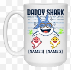 Personalized Daddy Shark And Two Baby - Avatar The Last Airbender Wisdom Of Uncle Iroh Emoji,Have A Nice Day Mug Emoticon