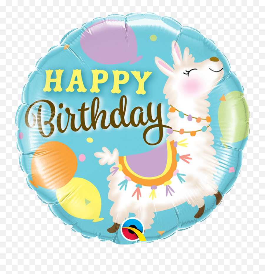 Childrenu0027s Themes U2013 Icandy Balloons - Round Happy Birthday Llama Emoji,Emoji Birthday Supplies