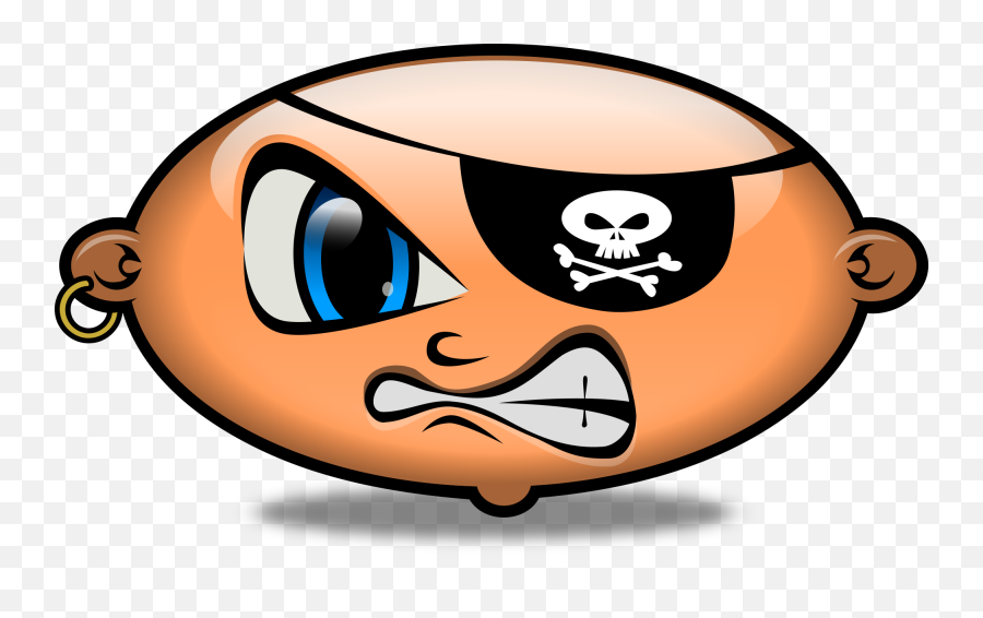 Pirate Angry Emoticon - Eyepatch Free Clipart Emoji,Angry Emoticon Text