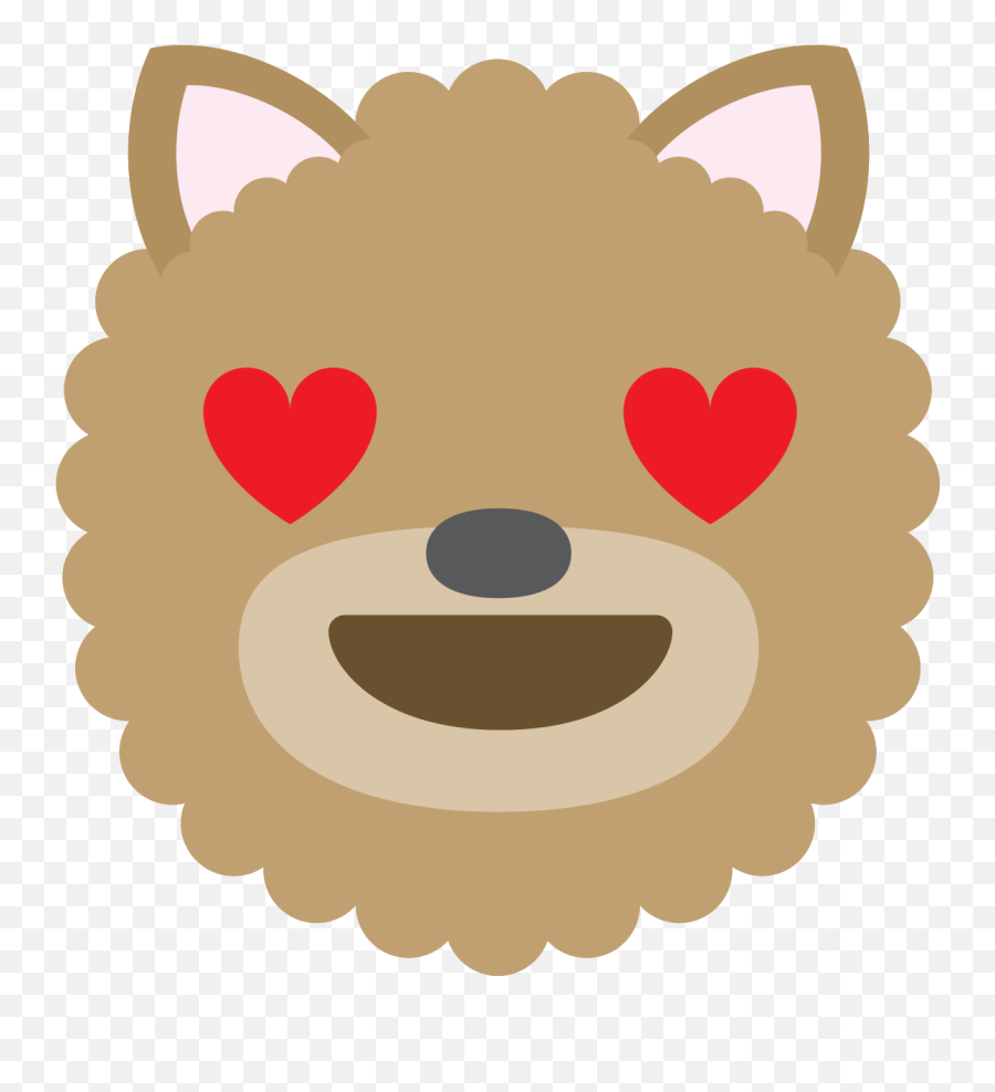 Free Emoji Dog Face Love Png With Transparent Background - Corazon Blanco Y Negro,Love Face Emoji