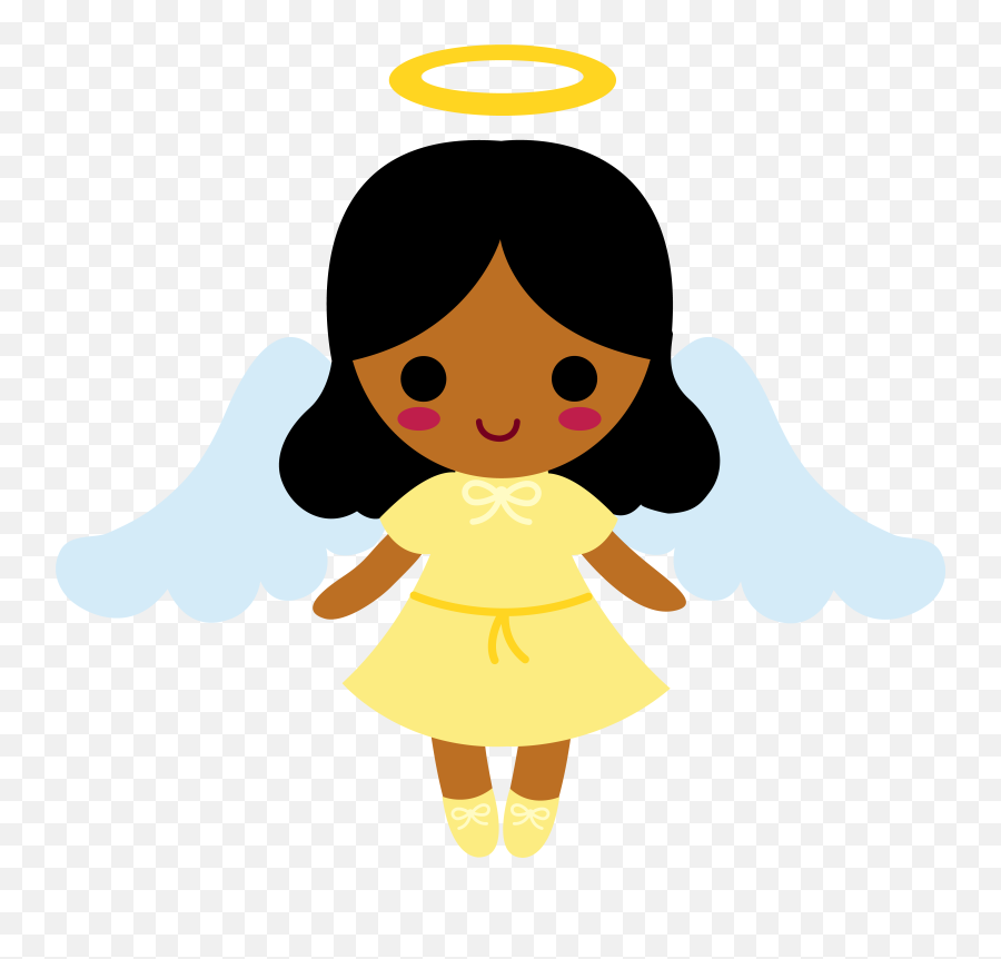 Angel Cartoon Transparent Background - Clip Art Library Black Angel Christmas Clipart Emoji,Emojis De Angelito
