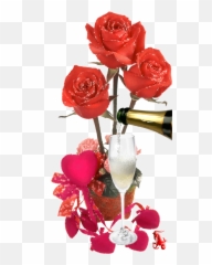 Happy Valentines - Champagne And Flowers Gif Emoji,Burlesque Emoticons