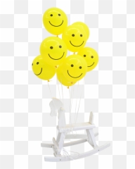 Balão De Chá De Fraldas Decoração Redonda Smiley Face 10 Pçs - Balloon Emoji,Emoticons De Balão
