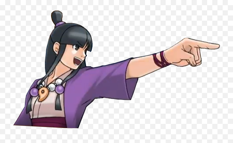 Ace Attorney 15th Anniversary - Maya Pointing Ace Attorney Emoji,Ace Attorney Sound Emotions