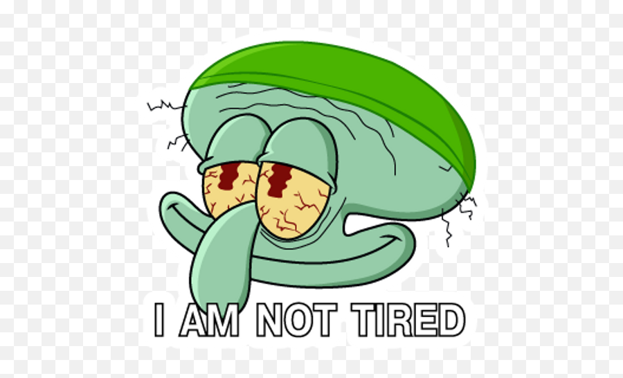 I Am Not Tired Squidward Meme - Spongebob Squidward Deflated Emoji,Squidward Text Emoticon