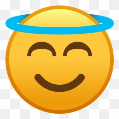 Smiling Face With Halo Emoji Icon Of Flat Style - Available Cockfosters Tube Station,Horns Down Emoji
